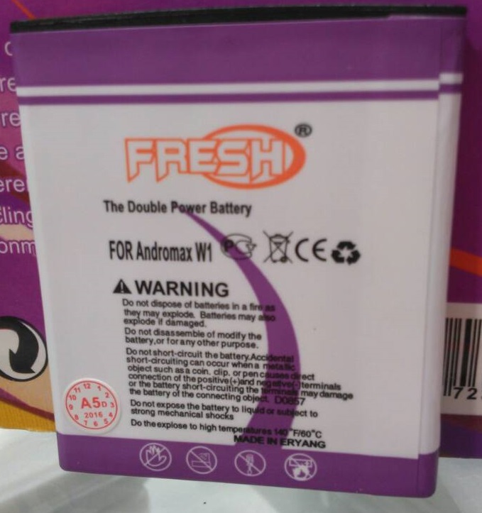 BATERAI FRESH DOBEL POWER ANDROMAX W1 4000 MAH